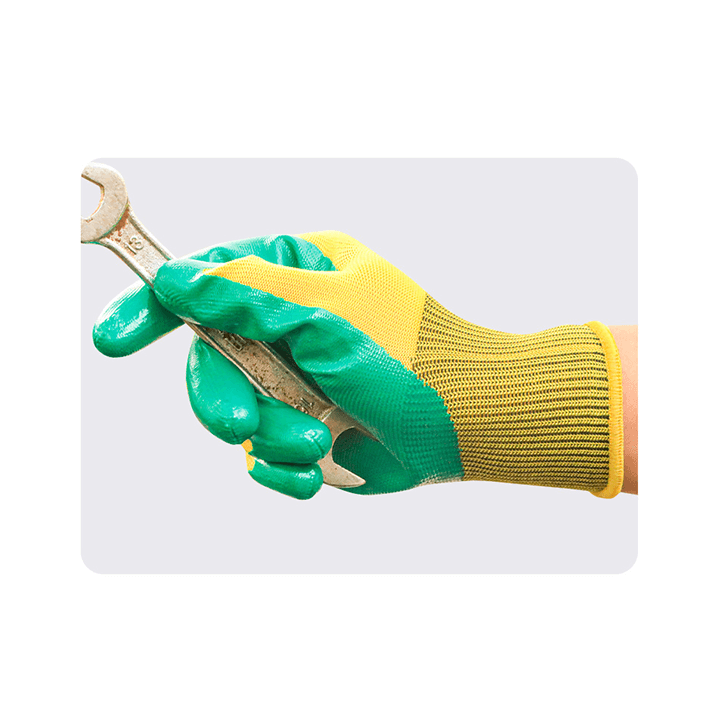 Durable Nitrile-Coated Nylon Knitted Safety Work Gloves