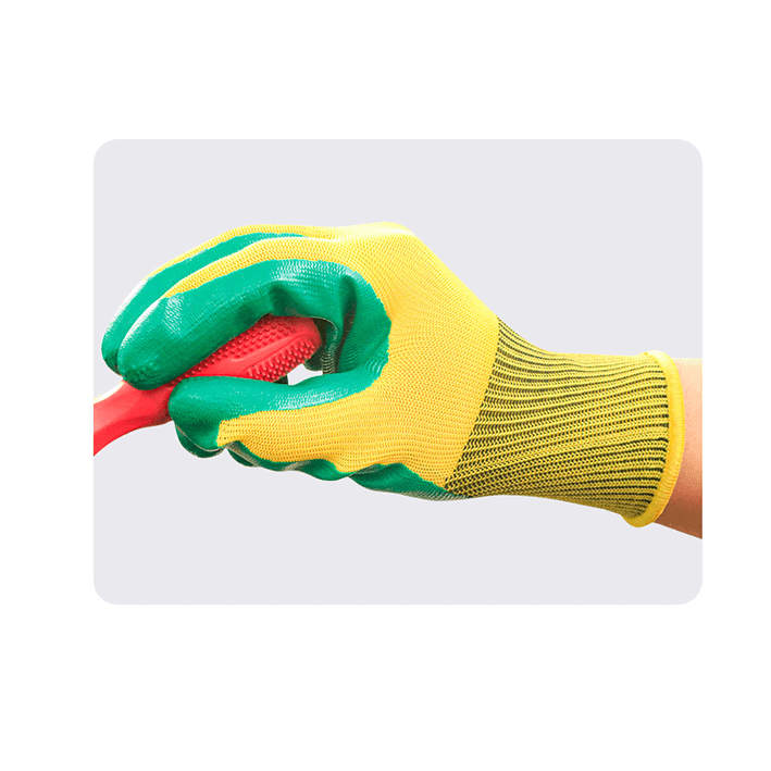 Durable Nitrile-Coated Nylon Knitted Safety Work Gloves