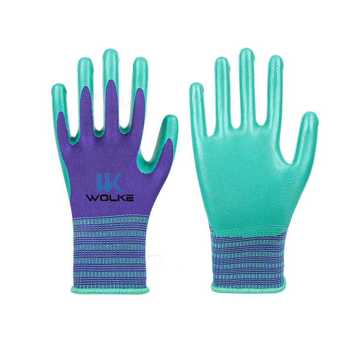 Anti-Static NBR Polyester Nitrile Coated Safety Work Gloves for Labor Protection