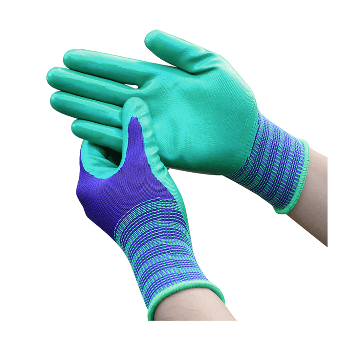 Anti-Static NBR Polyester Nitrile Coated Safety Work Gloves for Labor Protection