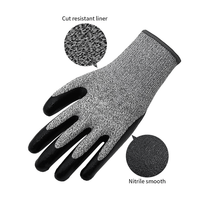 HPPE PU Liner Palm-Coated Cut-Resistant Plastic Gloves