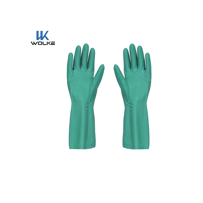 Chemical Resistant Nitrile Cotton Flock-Lined Safety  Work  Glove