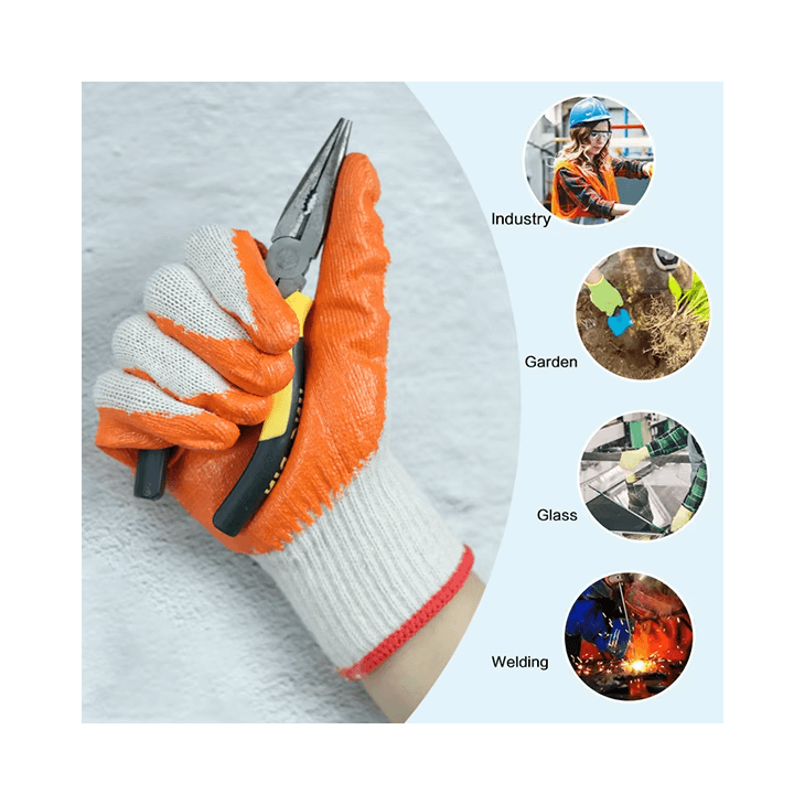 Wholesale custom Industrial Latex Coated Cotton Work Safety Gloves