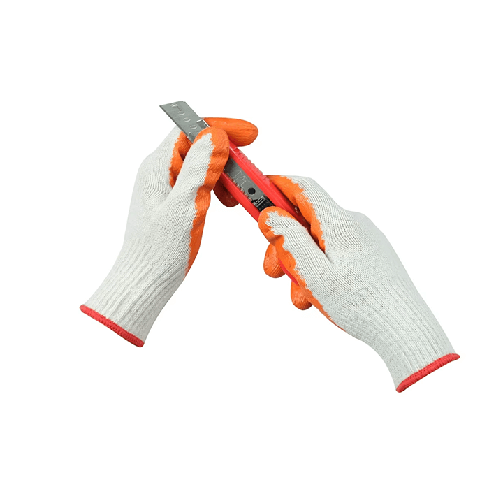 Wholesale custom Industrial Latex Coated Cotton Work Safety Gloves