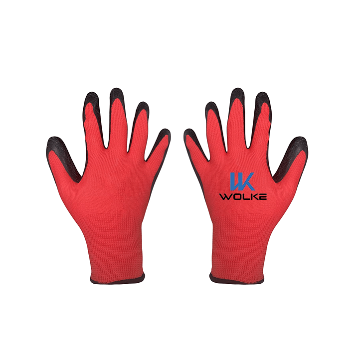 Customize Thirteen-needle craft Anti-slip wrinkles Liner Dipped Latex Coated Crinkle Work Glove