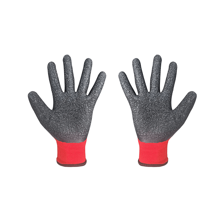 Customize Thirteen-needle craft Anti-slip wrinkles Liner Dipped Latex Coated Crinkle Work Glove