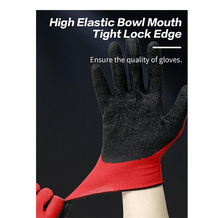 Customize Thirteen-needle craft Anti-slip wrinkles Liner Dipped Latex Coated Crinkle Work Glove