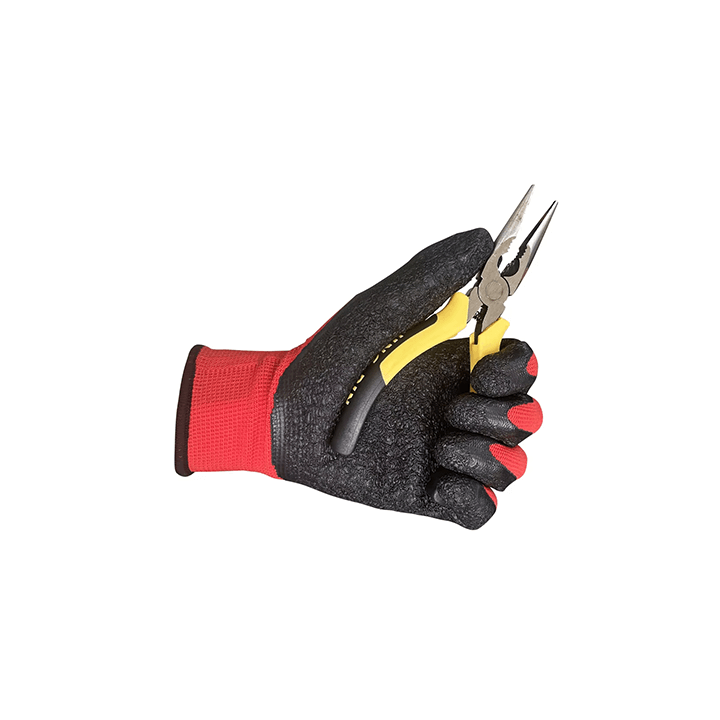 Customize Thirteen-needle craft Anti-slip wrinkles Liner Dipped Latex Coated Crinkle Work Glove