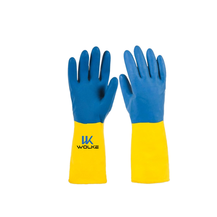 PPE Durable Resist Acid Alkali Oil Latex  Heavy-Duty Industrial Work Gloves