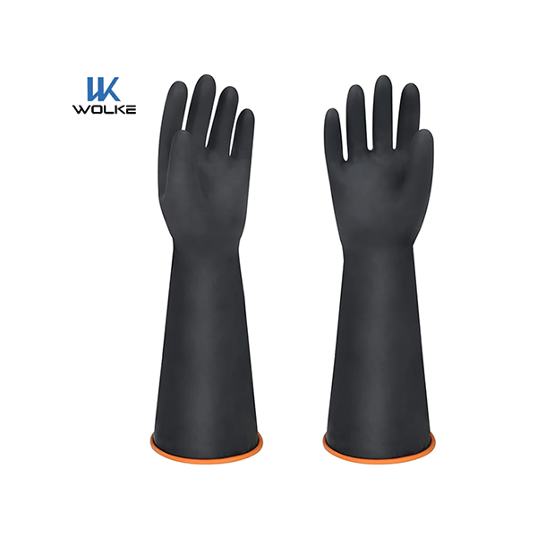 18-inch Black Long Latex Acid Alkali Oil-Resistant Industrial PPE Safety Work Gloves