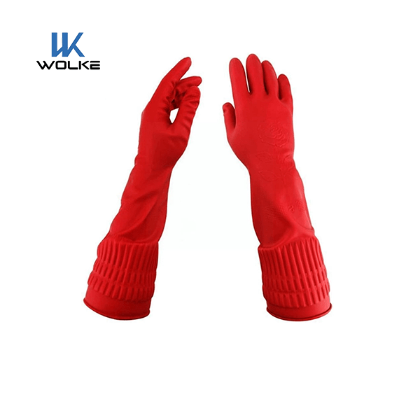 Durable Thickened Latex Waterproof Long-sleeved strengthen hand grip Work Gloves For Household Use