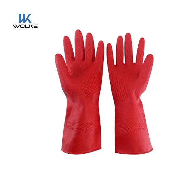 High-end Custom Thickened Extended Red Rubber Latex Mid-calf Gloves 80g 31cm 