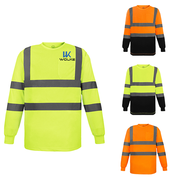 130G 100% Polyester Mesh Hi-vis Reflective Long-sleeve  Construction Night  Safety Work  Shirts