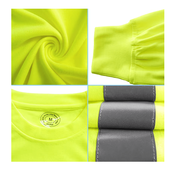 130G 100% Polyester Mesh Hi-vis Reflective Long-sleeve  Construction Night  Safety Work  Shirts