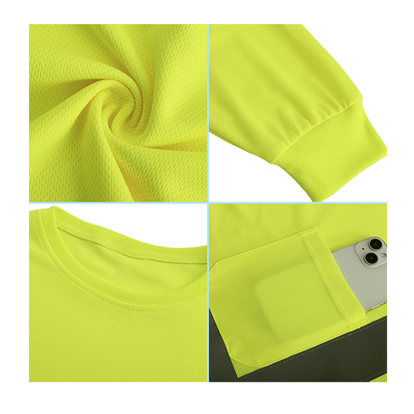 130G 100% Polyester Mesh Hi-vis Reflective Long-sleeve  Construction Night  Safety Work  Shirts