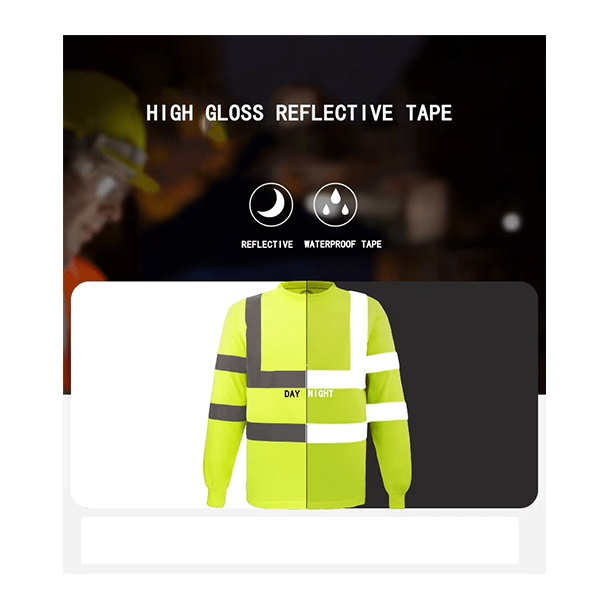 130G 100% Polyester Mesh Hi-vis Reflective Long-sleeve  Construction Night  Safety Work  Shirts