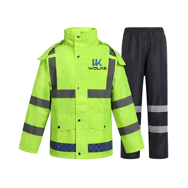 1200G 300D Double waterproofing Durable Polyester Hi-Vis Reflective Rain Gear Safety Work jacket  