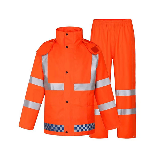 1200G 300D Double waterproofing Durable Polyester Hi-Vis Reflective Rain Gear Safety Work jacket  