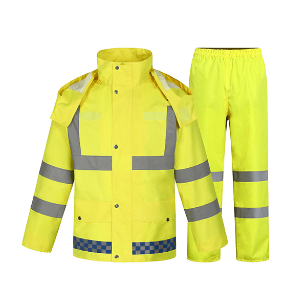 1200G 300D Double waterproofing Durable Polyester Hi-Vis Reflective Rain Gear Safety Work jacket  