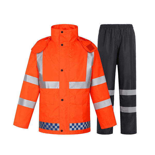 1200G 300D Double waterproofing Durable Polyester Hi-Vis Reflective Rain Gear Safety Work jacket  