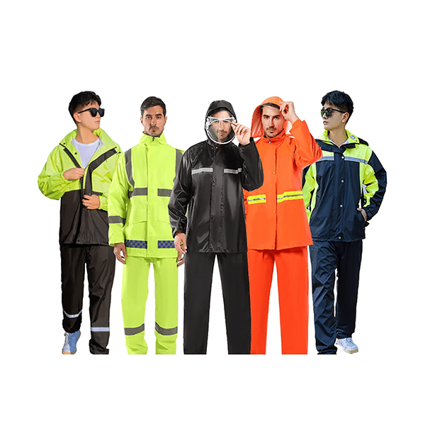 1200G 300D Double waterproofing Durable Polyester Hi-Vis Reflective Rain Gear Safety Work jacket  
