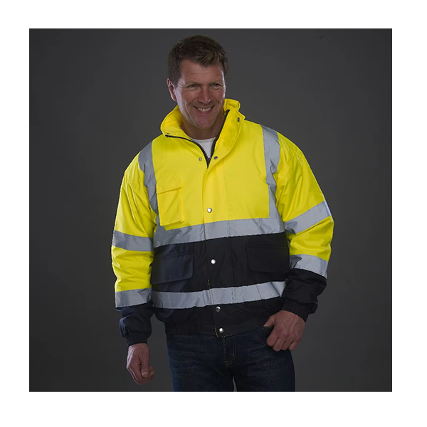 Waterproof Reflective Winter Warm Hi-vis Safety Construction Bomber Jacket EN Class 2 