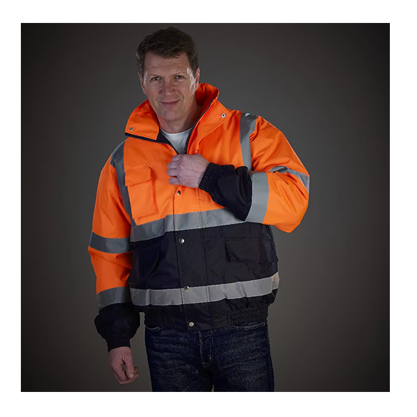 Waterproof Reflective Winter Warm Hi-vis Safety Construction Bomber Jacket EN Class 2 