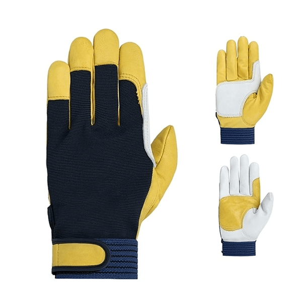 Abrasion-resistant White Sheepskin Work Glove for Sewing Machinery Industry Safety Maintenance