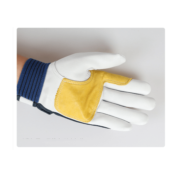 Abrasion-resistant White Sheepskin Work Glove for Sewing Machinery Industry Safety Maintenance
