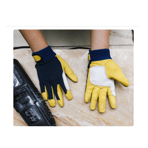 Flame-resistant Yellow Sheepskin Work Glove For Welding Industry Chemical Industry Construction