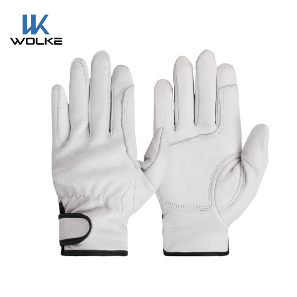 White Puncture-resistant Sheepskin Leather Safety Welding Gloves for Industry BBQ 80g