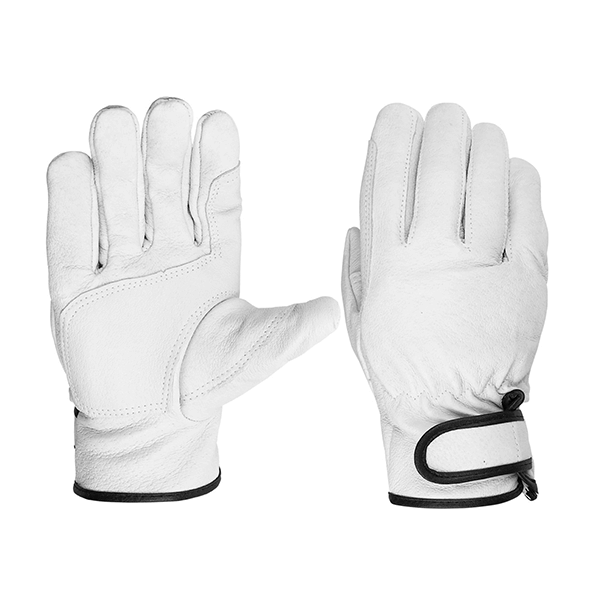 White Puncture-resistant Sheepskin Leather Safety Welding Gloves for Industry BBQ 80g
