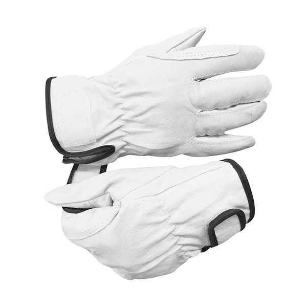 White Puncture-resistant Sheepskin Leather Safety Welding Gloves for Industry BBQ 80g