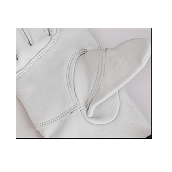 White Puncture-resistant Sheepskin Leather Safety Welding Gloves for Industry BBQ 80g