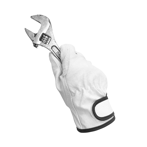 White Puncture-resistant Sheepskin Leather Safety Welding Gloves for Industry BBQ 80g