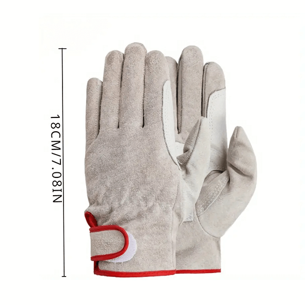 PPE Gray Leather Safety Gloves With Keystone Thumb for MIG TIG Heat-resistant Industrial Work 