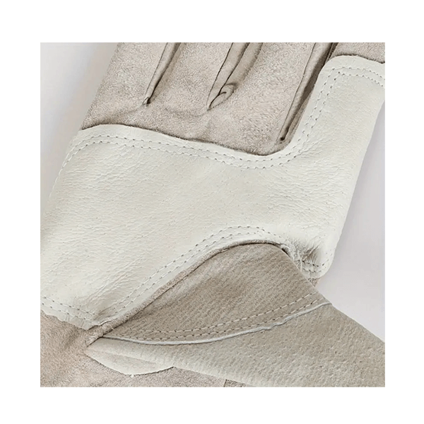 PPE Gray Leather Safety Gloves With Keystone Thumb for MIG TIG Heat-resistant Industrial Work 