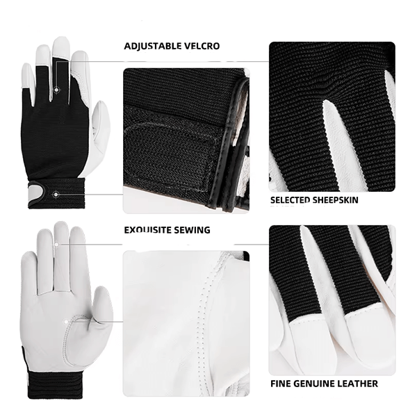 White Thorn-proof Sheepskin Leather Gloves for Construction Gardening Women Men Work Gloves