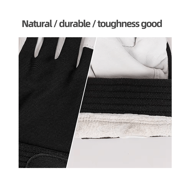 White Thorn-proof Sheepskin Leather Gloves for Construction Gardening Women Men Work Gloves