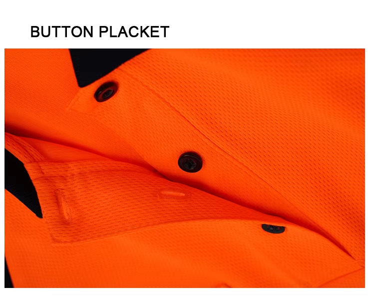 Hi vis reflective polyester safety work polo T-shirt with strips for construction WG24-6210