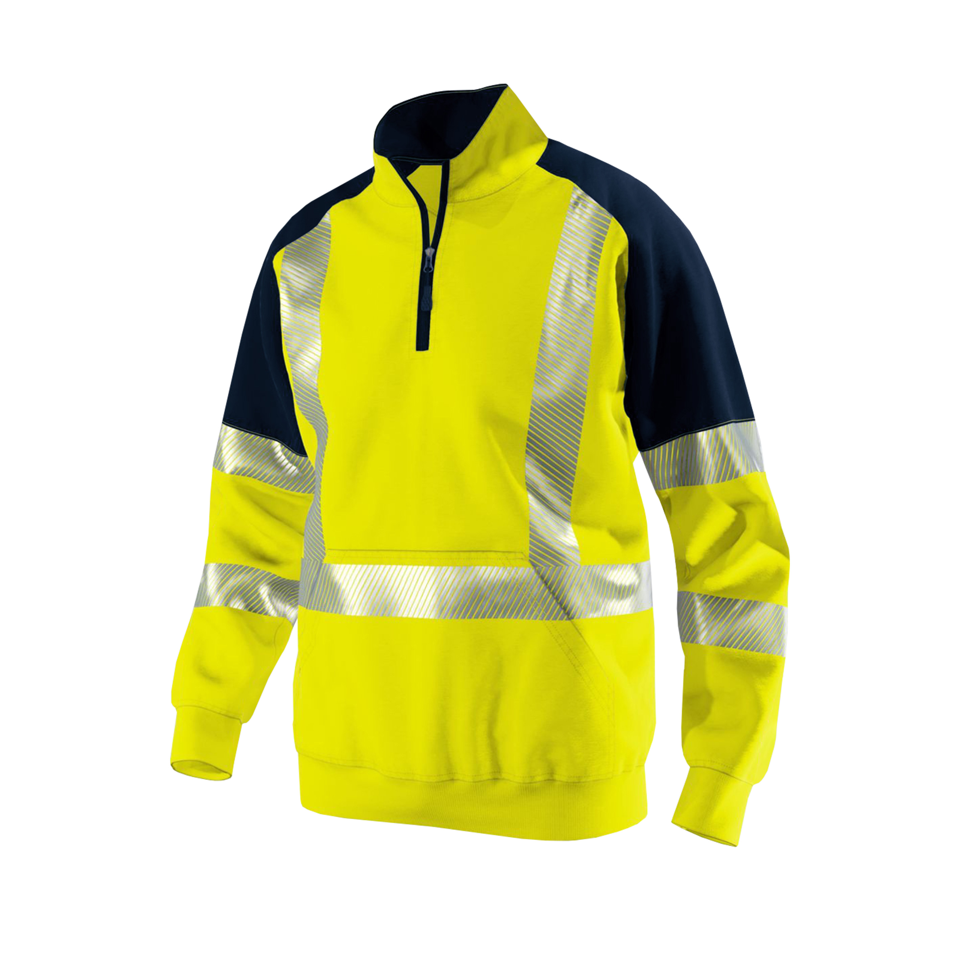 Hi-vis reflective zip hooded safety work sweatshirt bomber jacket  for construction  WG24-6212 