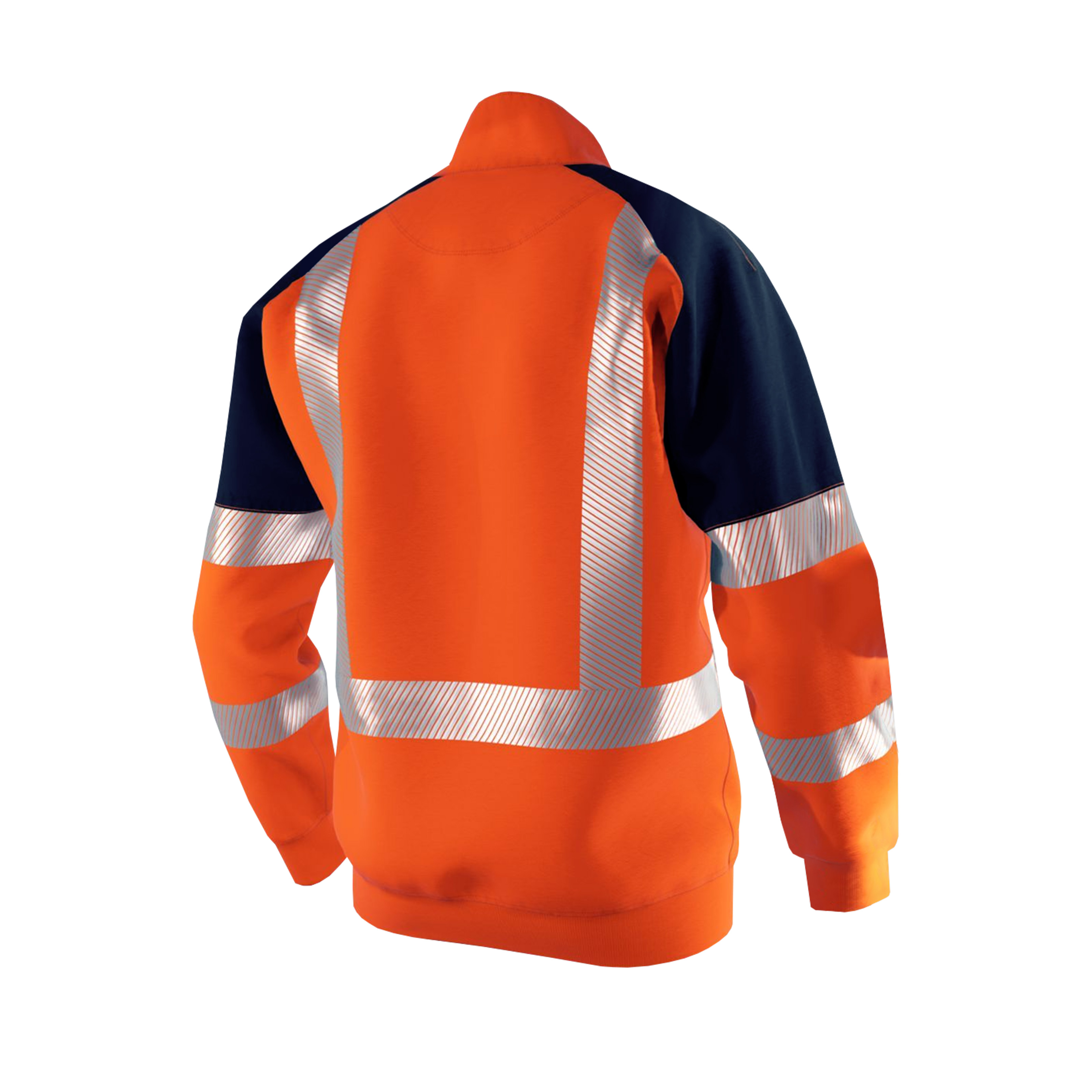 Hi-vis reflective zip hooded safety work sweatshirt bomber jacket for construction WG24-6212 Hi-vis reflective zip hooded safety work sweatshirt bomber jacket for construction WG24-6212