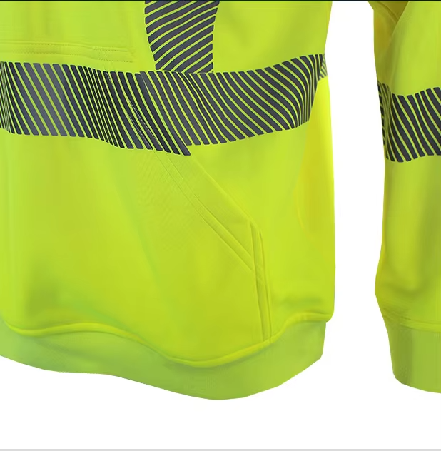 Hi-vis reflective zip hooded safety work sweatshirt bomber jacket for construction WG24-6212 Hi-vis reflective zip hooded safety work sweatshirt bomber jacket for construction WG24-6212