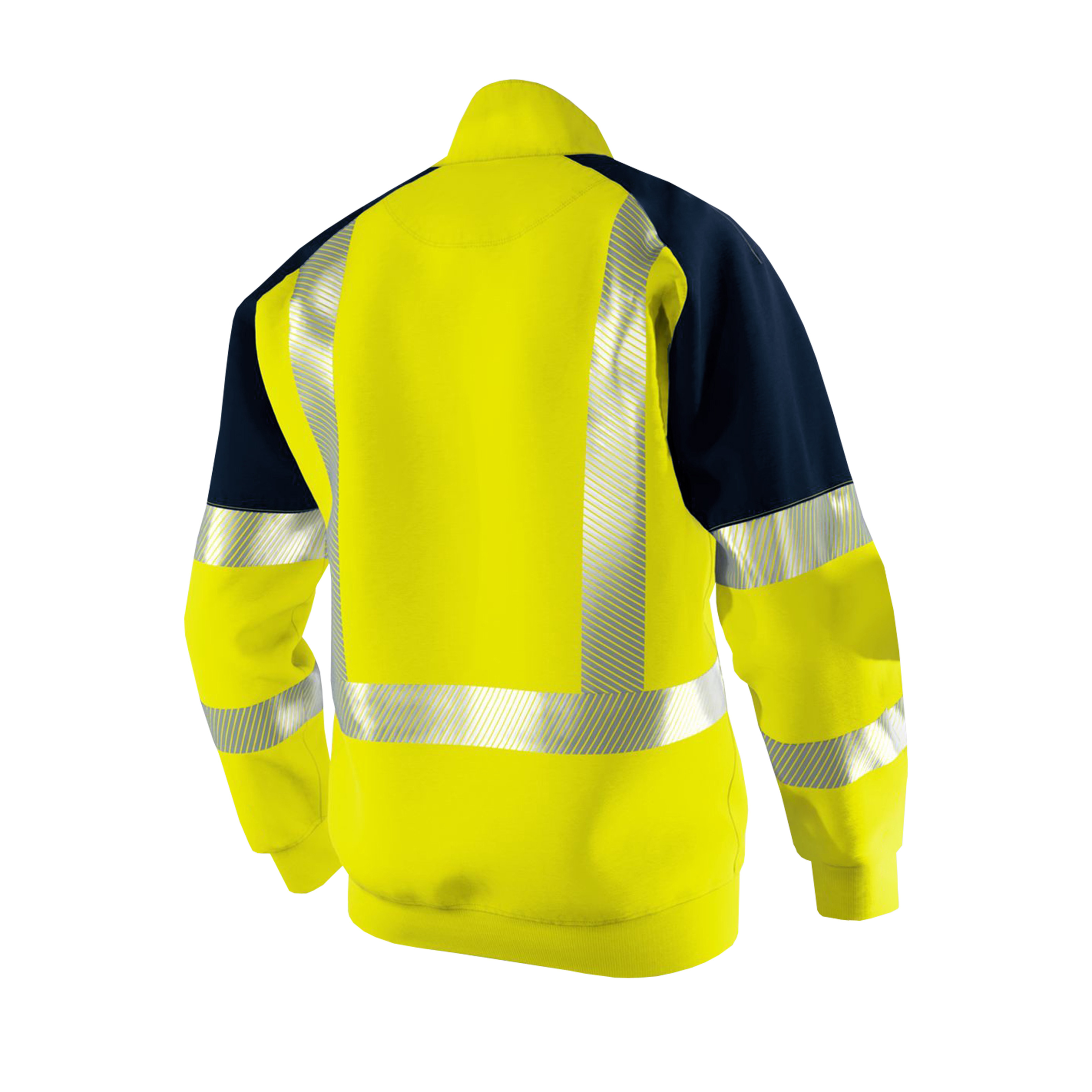 Hi-vis reflective zip hooded safety work sweatshirt bomber jacket for construction WG24-6212 Hi-vis reflective zip hooded safety work sweatshirt bomber jacket for construction WG24-6212