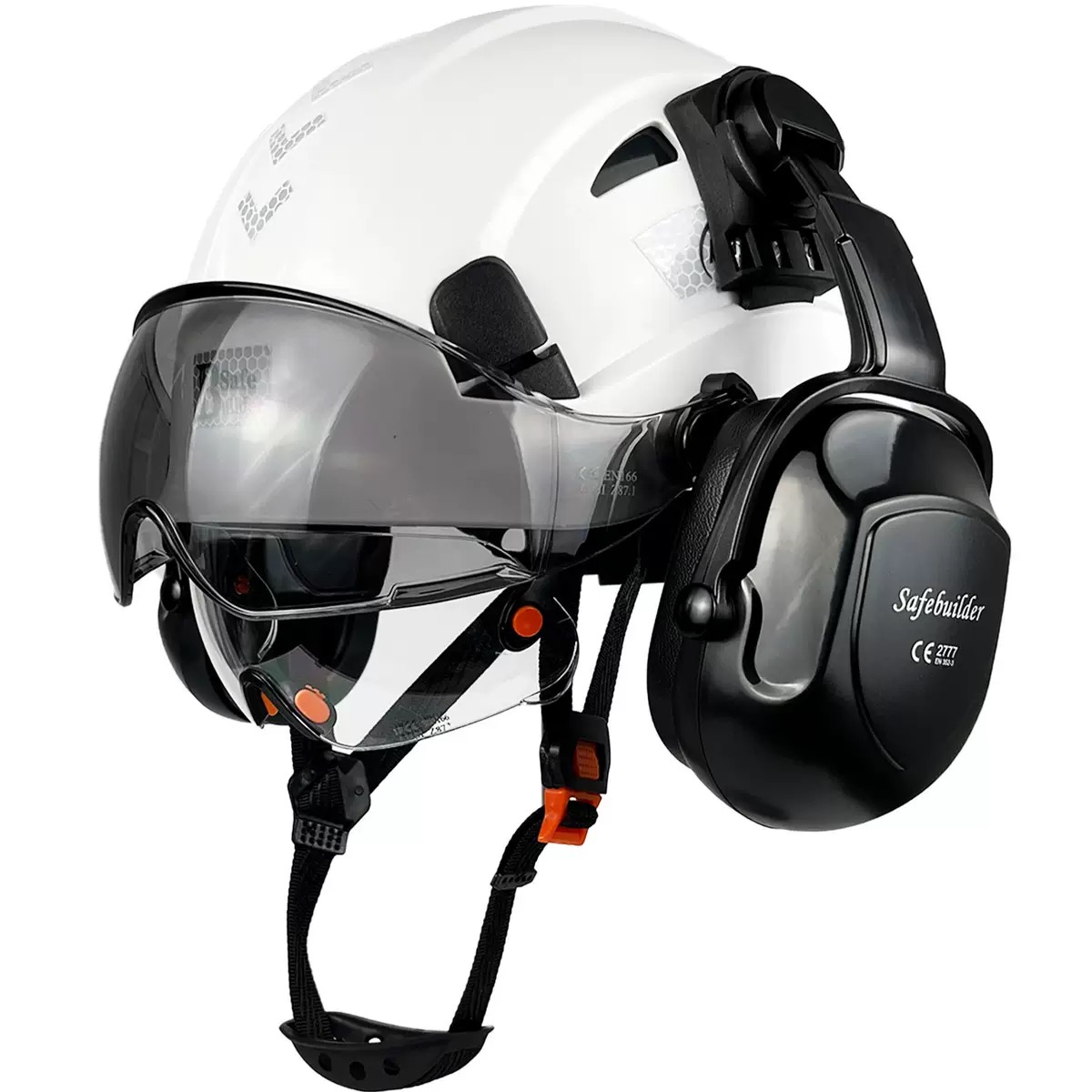 Industrial helmet with earmuff CE green devil Casco de seguridad apsauginis šalmas