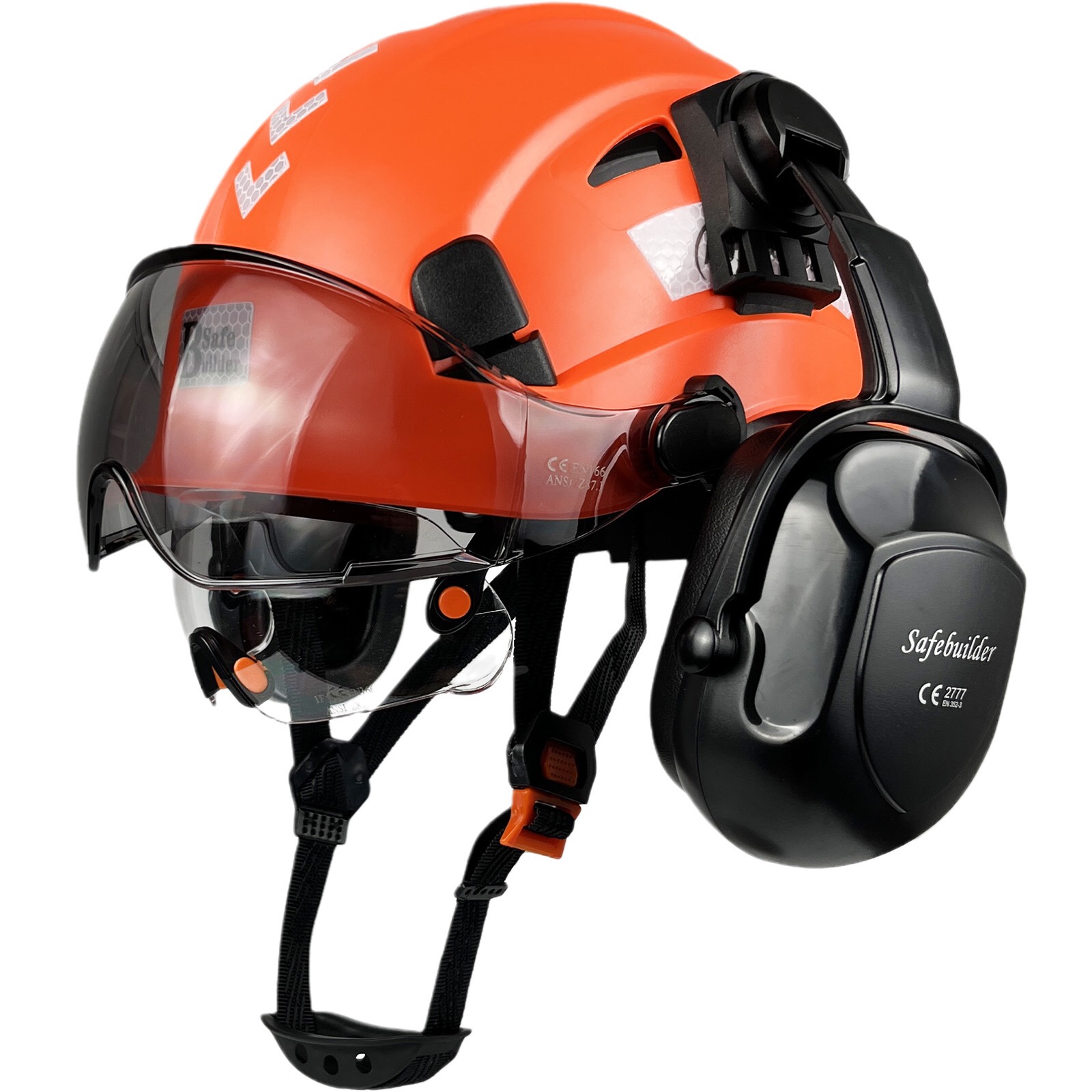 Industrial helmet with earmuff CE green devil Casco de seguridad apsauginis šalmas