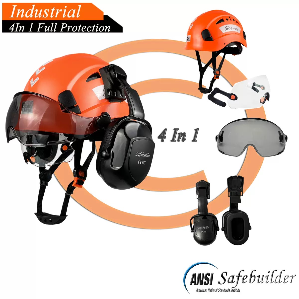 Industrial helmet with earmuff CE green devil Casco de seguridad apsauginis šalmas