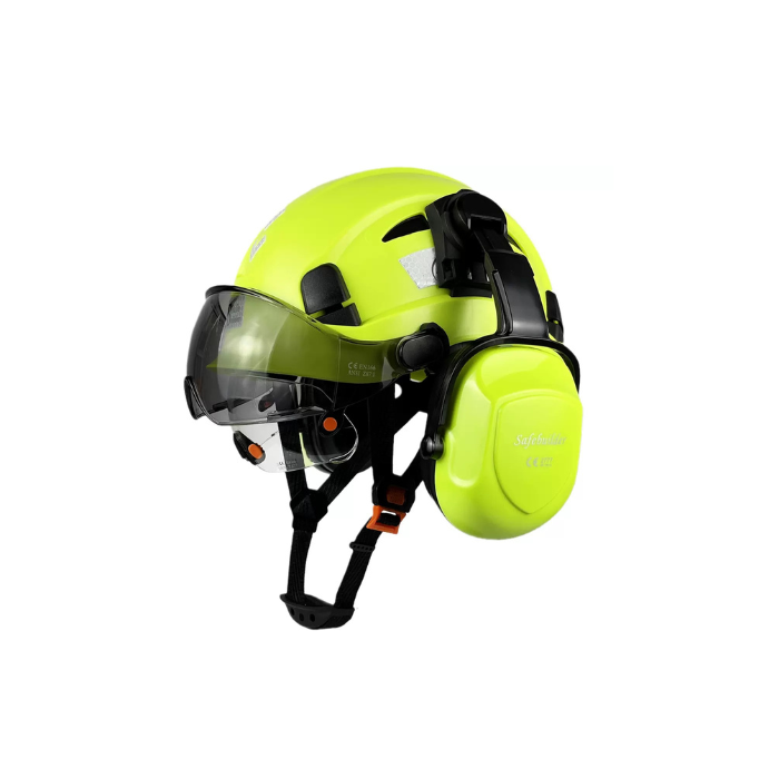 Industrial helmet with earmuff CE green devil Casco de seguridad apsauginis šalmas