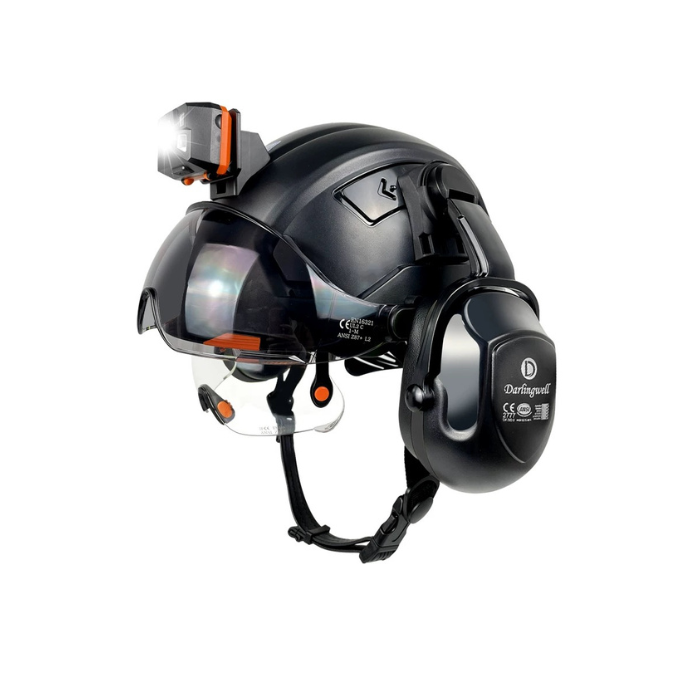 Industrial helmet with earmuff headlamp CE MSA helmet Casco de seguridad Cască 