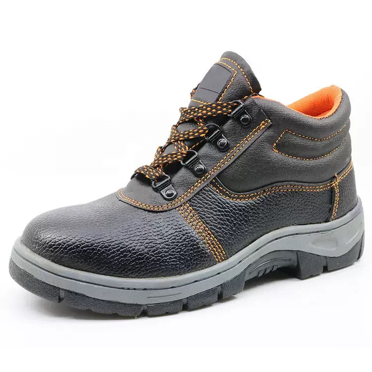  Industrial leather anti-puncture wear-resistant oil-resistant footwear with steel toe